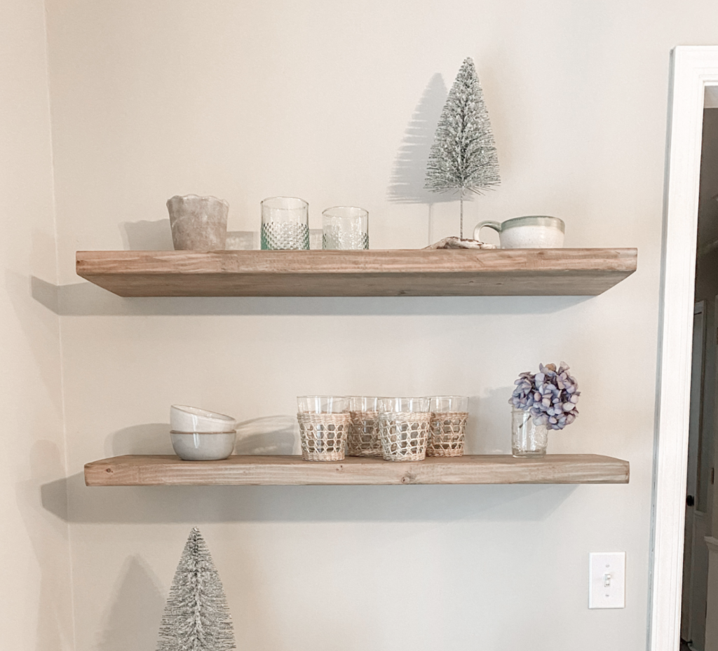 DIY floating shelves from scrap wood