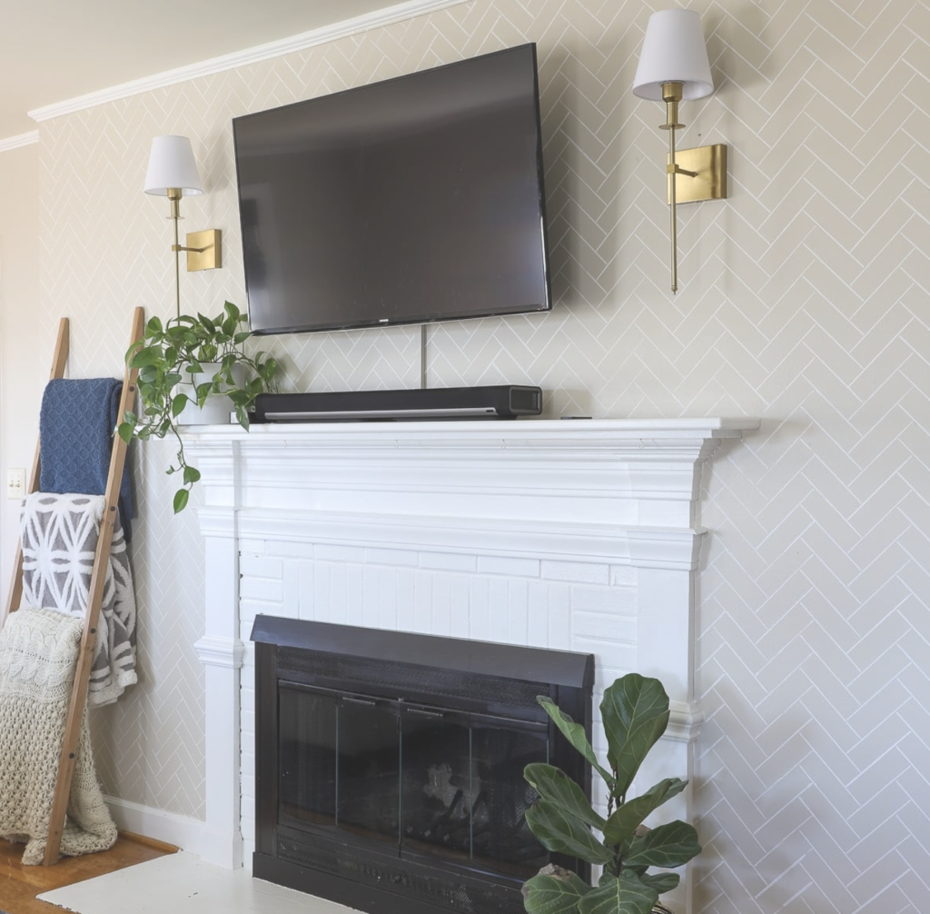 Stenciled accent wall